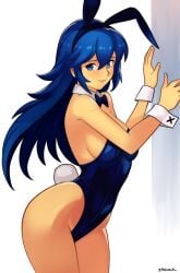 alternate_costume blue_eyes blue_hair breasts bunny_ears bunny_girl bunnysuit female female_only fire_emblem fire_emblem_awakening lucina_(fire_emblem) nintendo smgold solo