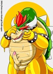 after_transformation bound bowser bowser_day clothing costume encasement gay goo_(disambiguation) hi_res latex mario_(series) nintendo transformation trapped xedryk