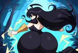 ai_generated big_breasts black_hair bottom_heavy dat_ass female huge_ass magic mullon novelai original original_character smile sorceress sorceress_sophia that_ass_was_fat wide_hips yellow_eyes