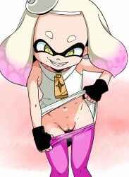 1girls old_school_academy pearl_(splatoon) petite_female presenting_pussy pussy splatoon