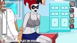 2d 2d_(artwork) 2d_animation animated batman_(series) bra cum cum_on_body cum_shot cumshot dc dotartnsfw grey_body handjob harley_quinn harley_quinn_(classic) hole_house mask masked moan moaning moaning_in_pleasure mp4 see-through see-through_clothing sex sitting sitting_on_desk skirt sound sound_effects tagme video videos
