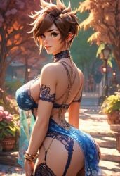 1girls ai_generated big_breasts brest lena_oxton overwatch overwatch_2 oxtonai short_air tracer