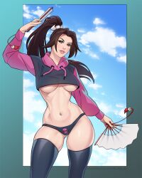 asian asian_female atal breasts fan fatal_fury female hoodies king_of_fighters mai_shiranui skiba613 snk stockings