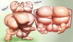 1boy 2boys big_ass big_ass_(male) big_balls big_belly big_breasts big_dick big_nipples big_penis chimera_humanoid fat fat_belly feet fusion fusion_character huge_balls huge_belly jmgn justmegabenewell male male/male male_breasts male_only male_tits penis presenting presenting_anus presenting_hindquarters sweat sweaty what