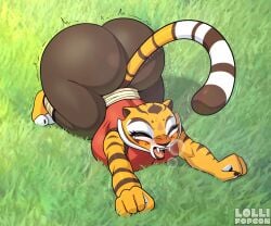 1girls anthro ass ass_bigger_than_torso ass_focus barefoot big_breasts breasts bubble_butt butt_crack butt_crack_outline clothed clothing dat_ass fat_ass female female_only grass huge_ass kung_fu_panda large_ass leggings lollipopcon master_tigress outdoors png solo stretching tail thick_ass thick_thighs tight_clothing tight_leggings tight_pants waking_up wide_hips yawning