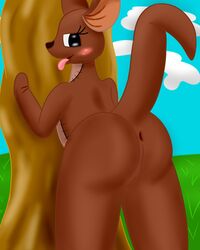 anthro anthrofied anus ass big_butt blush disney female kanga pussy sexybigears69 smooth_skin tongue tongue_out tree winnie_the_pooh_(franchise)