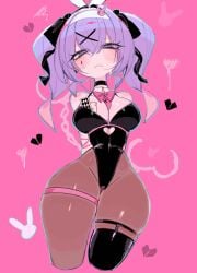 1girls aqua_eyes big_breasts blue_hair blush breasts bunny_ears bunnysuit child_bearing_hips cleavage clothed_female hartman_hips hatsune_miku light-skinned_female pink_background rabbit_hole_(vocaloid) slender_waist slim_waist solo solo_female thick_thighs thighs thin_waist tiny_waist twintails usa37107692 vocaloid wide_hips