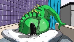 anal anthro anus ass balls claws crystallos cum dragon erection iguana lizard male nude open_mouth orgasm penis reptile scalie yaoi