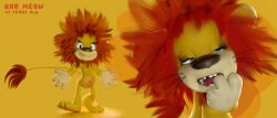 aged_up baby blue_eyes cub how_the_lion_cub_and_the_turtle_sang_a_song lion lion_cub red_hair red_mane the_lion_cub_and_the_turtle yellow_body yellow_fur