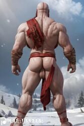 1boy ai_generated aimuscles ass_visible_under_skirt bald bald_man bara barely_clothed barely_covered beard big_ass big_butt bubble_ass bubble_butt daddy dilf exposed_ass facial_hair god_of_war kratos large_ass large_butt looking_at_viewer looking_back_at_viewer male male_focus male_only mature_male muscles muscular muscular_arms muscular_ass muscular_back muscular_legs nature nature_background older_male outdoor_nudity outdoors partially_clothed_male partially_nude partially_undressed public_exposure red_markings red_skirt removing_clothing removing_skirt round_ass round_butt scantily_clad seductive seductive_pose showing_ass showing_off_ass slutty_clothing slutty_outfit slutty_pose snow snowy_background stripping thick_ass thick_thighs warrior winter