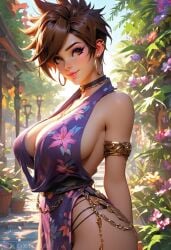 1girls ai_generated big_breasts brest lena_oxton overwatch overwatch_2 oxtonai short_air tracer