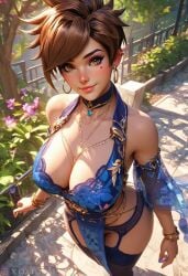 1girls ai_generated big_breasts brest lena_oxton overwatch overwatch_2 oxtonai short_air tracer