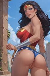 1girls ai_generated amazon anus ass ass_focus asshole black_hair blue_eyes breast breasts cleavage curvaceous curvaceous_body curves curvy curvy_body curvy_female curvy_figure dc dc_comics diana_prince exposed_anus exposed_ass exposed_breast exposed_breasts exposed_butt exposed_pussy exposed_vagina female female_only heroine holyoilsus hourglass_figure light-skinned_female light_skin pussy sideboob solo solo_female superhero superhero_costume superheroine themysciran vagina voluptuous voluptuous_female wonder_woman wonder_woman_(series)