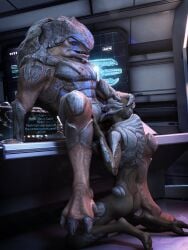 3d 3d_(artwork) alien alien_girl asarimaniac fellatio female_only interspecies_fellatio interspecies_fuck interspecies_sex krogan lesbian_sex mass_effect mass_effect_andromeda oral_sex turian vetra_nyx yuri