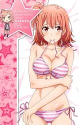 female my_teen_romantic_comedy_snafu official_art orange_hair swimsuit yuigahama_yui