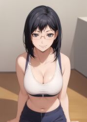 ai_generated female glasses kiyoko solo sports_bra