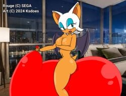 arm_over_breasts balloon_fetish blush covering_breasts curvaceous_figure ksdoes living_room looner naked red_balloon rouge_the_bat sonic_(series) sonic_the_hedgehog_(series)