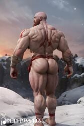 1boy ai_generated aimuscles ass_visible_under_skirt back_view bald bald_man bara bare_ass barely_clothed barely_covered beard big_ass big_butt bubble_ass bubble_butt daddy dilf exposed_ass facial_hair from_behind god_of_war kratos large_ass large_butt looking_at_viewer looking_back_at_viewer male male_focus male_only mature_male muscles muscular muscular_arms muscular_ass muscular_back muscular_legs nature nature_background older_male outdoor_nudity outdoors partially_clothed_male partially_nude partially_undressed public_exposure red_markings red_skirt round_ass round_butt scantily_clad seductive seductive_pose showing_ass showing_off_ass slutty_clothing slutty_outfit slutty_pose snow snowy_background thick_ass thick_thighs warrior winter