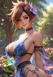 1girls ai_generated big_breasts brest lena_oxton overwatch overwatch_2 oxtonai short_air tracer