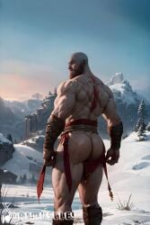 1boy ai_generated aimuscles ass_visible_under_skirt bald bald_man bara barely_clothed barely_covered beard big_ass big_butt bubble_ass bubble_butt daddy dilf exposed_ass facial_hair god_of_war kratos large_ass large_butt looking_at_viewer looking_back_at_viewer male male_focus male_only mature_male muscles muscular muscular_arms muscular_ass muscular_back muscular_legs nature nature_background older_male outdoor_nudity outdoors partially_clothed_male partially_nude partially_undressed public public_exposure red_markings red_skirt removing_clothing removing_skirt round_ass round_butt scantily_clad seductive seductive_pose showing_ass showing_off_ass slutty_clothing slutty_outfit slutty_pose snow snowy_background stripping thick_ass thick_thighs warrior winter