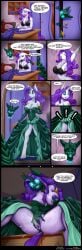absurd_res anthro anus ass big_breasts bodily_fluids bra breast_grab breast_squish breasts camel_toe clothed clothing comic dialogue dress english_text equid equine facade fan_character female fingering fingering_self friendship_is_magic genital_fluids hair hand_on_breast hasbro hi_res hooves horn latex latex_outfit living_dress long_hair low-angle_view mammal mask masturbation my_little_pony mythological_creature mythological_equine mythology nipples pussy rarity_(mlp) shamziwhite squish text underwear unguligrade unicorn vaginal_fluids vulva