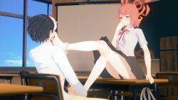 1boy1girl 3d_animation foot_lick foot_worship footjob tagme video