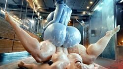 3d barefoot cum cum_in_ass feet feet_up female femshep futa_on_female futanari huge_cock intersex liara_t'soni mass_effect reverse_cowgirl_position rigid3d rough_sex tagme toes