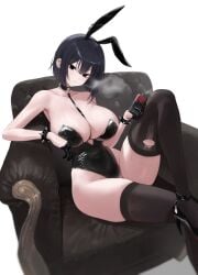 1girls big_breasts big_breasts biya black_collar black_gloves black_heels blush blush blushing_at_viewer bracelet breasts breasts bunny_ears bunny_girl bunnygirl bunnygirl_outfit bunnysuit chair collar collared_dress earrings female female_focus female_only gloves heels large_boobs large_breasts light-skinned_female light_blush light_skin looking_at_viewer original original_character pale-skinned_female pale_skin piercing piercings purple_hair purple_hair_female shoes sitting solo solo_female solo_focus spiked_bracelet thick_thighs thighs tight_clothing visible_breath