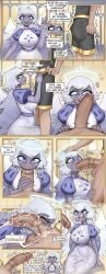 blowjob blue_eyes dryvial grey_body hazbin_hotel white_hair