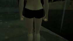 3d ass ass_focus hitman hitman_contact_(2004) io-interactive official_art pink_clothing pink_hair rain raining screenshot see-through see-through_top video_games white_skin