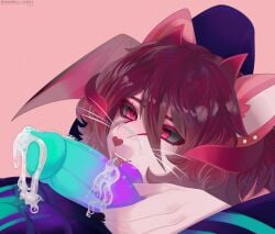 anthro blowjob_face demon duo fellatio female genitals hi_res hybrid male male/female nyanpasu offscreen_male oral penile penis sex