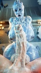 3d after_sex cum cum_everywhere female femshep futa_on_female futanari huge_cock intersex liara_t'soni mass_effect rigid3d tagme