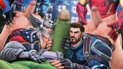 big_cock big_dick big_penis captain_america captain_america_(marvel_rivals) censored censored_penis clothed_sex domredsins gay hulk hulk_(marvel_rivals) iron_man iron_man_(marvel_rivals) male male_only marvel marvel_rivals multiple_boys multiple_males orgy peter_quill starlord starlord_(marvel_rivals) thor_(marvel) thor_(marvel_rivals)