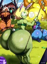 5girls dialogue female female_only gigantic_ass huge_ass huge_breasts lapis_lazuli_(steven_universe) pearl_(steven_universe) peridot_(steven_universe) revealing_clothes size_difference steven_universe text vn_simp voluptuous