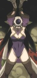 angry anime_coloring anime_screenshot armpits bondage bound breasts chains eye_mask fairy_tail female huge_breasts huge_thighs kyouka_(fairy_tail) mashima_hiro mask non-web_source official_alternate_costume open_mouth