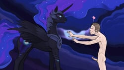 2015 alicorn arareroll balls equine erection female feral friendship_is_magic heart horn human male male_human/female_feral mammal my_little_pony nightmare_moon_(mlp) nude penis princess_luna_(mlp) wings