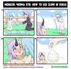 ! 1boy 1girls 4koma ? absurd_res after_sex asian_mythology big_breasts breasts clothed comedy comic condom cum cute cute_femboy deflation demon dress east_asian_mythology english_text female female_focus femboy femboy_on_female femboydom filled_condom from_front_position funny grass greenteaneko huge_breasts human humanoid_pointy_ears humor japanese_mythology kneeling lying male male_on_female missionary_position mongirl_4koma mythology nude ogre oni otoko_no_ko outside penetration plant rimuru_tempest sex sexually_ignorant shion_(tensei_shitara_slime_datta_ken) slime smaller_femboy straight suit sweat tensei_shitara_slime_datta_ken text that_time_i_got_reincarnated_as_a_slime water x_x yōkai