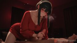 1boy 1boy1girl 1girl 1girls ai_generated barefoot black_hair blush boosty boosty_username breasts breath cleavage closed_mouth clothed_female_nude_male collarbone cowgirl_position duo earrings erection female female_on_top foreplay hairband half-closed_eyes handjob heavy_breathing holding_penis intimate jewelry kneeling large_breasts legs_apart long_hair long_sleeves looking_at_penis love lying male/female on_bed opakyl passionate penis pov precum red_eyes red_sweater romantic romantic_couple seductive seductive_smile sensual short_hair_with_long_locks sidelocks smile spy_x_family stable_diffusion steaming_body straddling straight stroking_penis sweat sweater sweater_dress thighs uncensored white_hairband wholesome yor_briar yor_forger