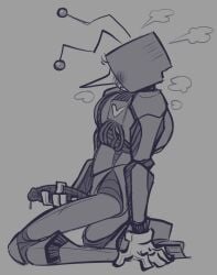 1boy 2025 alone antennae beating_off blush blush_lines blushing breathing_heavily crt cum cumming deltarune deltarune_chapter_3 dick digital_drawing_(artwork) gloves heart heavy_breathing holding_penis jacking_off jerking_off kneeling kneeling_down kneeling_on_floor male male_only masturbation non-human non-human_only object_head patoxine penis robot robot_only side_view solo solo_male tenna_(deltarune) tv tv_head white_gloves wires