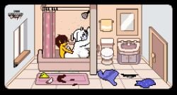 anal bath necronomic_con pixel_art toriel undertale