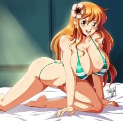 1girls danmakuman female nami_(one_piece) one_piece solo solo_female tagme
