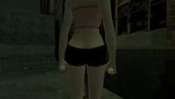 3d ass ass_focus hitman hitman_contact_(2004) io-interactive official_art pink_clothing pink_hair rain raining screenshot see-through see-through_top video_games white_skin