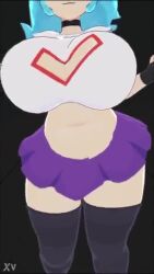 cleavage fnf fnf_mods huge_breasts hypnosis orgasm sky_blue_hair skyblue skyblue_(friday_night_funkin) squirting tagme video vrchat