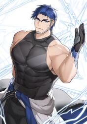 bara bara_tits daddy_milkers dilf fat_tits gay glasses god_damn huge_biceps huge_pecs juicy_tits men_only muscular_male sangewenhaox sexy_male tank_top wuthering_waves yaoi yuanwu_(wuthering_waves)
