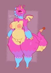 2_horns 3:4 3_claws 3_toes 4_claws anthro areola artist_name ass belly big_areola big_belly big_breasts big_butt big_tail blue_body blush breasts character_name claws clitoris clothing colored curvy_figure digital_drawing_(artwork) digital_media_(artwork) dozighost dragon elemental_creature english_text eyeliner eyeshadow feet female female_(lore) female_symbol gender_symbol genitals glistening glistening_areola glistening_belly glistening_body glistening_breasts glistening_genitalia glistening_nipples glistening_skin glistening_thighs glistening_vulva half-closed_eyes hat headgear headwear hi_res horn huge_tail huge_thighs looking_aside makeup mammal multicolored_body multicolored_horn multicolored_pseudo_hair mythological_creature mythological_scalie mythology narrowed_eyes navel nipples nude orange_areola orange_clitoris orange_nipples paper_creature party_hat pink_body pink_tail poki_(dozighost) pseudo_hair purple_body pussy scalie shaded signature simple_background slightly_chubby small_wings smile solo standing stated_sexuality stated_species symbol tail text thick_tail thick_thighs toes two_tone_horn two_tone_tail two_tone_wings voluptuous voluptuous_female vulva watermark wide_hips wings yellow_tail yellow_vulva
