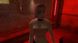 3d big_breasts breasts brothel collar hitman hitman_contact_(2004) io-interactive large_breasts official_art pink_clothing pink_hair screenshot see-through see-through_top short_pants video_games white_skin