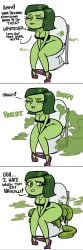 alternate_version_available disgust_(inside_out) disney fart fart_cloud fart_fetish farting farts flatulance green_eyes green_hair green_skin grossed_out inside_out lolotron panties_around_leg pooping_in_toilet scat scat toilet wide_hips