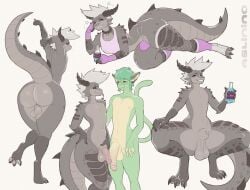 animal_genitalia animal_penis anthro aslinino ass backsack balls bedroom_eyes bulge clothing collar crouching deathclaw digital_media_(artwork) digitigrade duo ear_piercing eyewear fallout feet felid feline femboy fingerless_gloves fingers footwear fur genitals glasses gloves hair half-closed_eyes half-erect handwear hi_res holding_both_legs horn humanoid_genitalia humanoid_penis hybrid_genitalia hybrid_penis jockstrap lipstick lying makeup male male/male mammal microsoft narrowed_eyes nude on_one_leg on_side penis penis_tip piercing rear_view reptile round_glasses saggy_balls scalie seductive sheath sheathed_humanoid_penis shirt simple_background smile spread_legs spreading standing stretching tail tank_top teeth thick_thighs toes tongue tongue_out topwear underwear wearing_glasses wide_hips