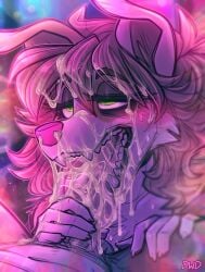 absurd_res anthro blurred_background blush border_collie canid canine canis collie dimmi_(dimwitdog) dimwitdog domestic_dog duo eyelashes fellatio female fingers genitals hair herding_dog hi_res male male/female mammal open_mouth oral pastoral_dog penile penis pupils sex sharp_teeth sheepdog solo_focus teeth three-quarter_view