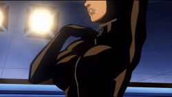 bodysuit catwoman strip_tease stripper_pole striptease tease unzipped unzipped_bodysuit unzipping